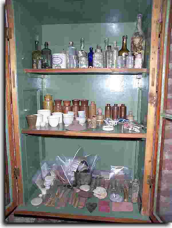 Display of items found during renovation